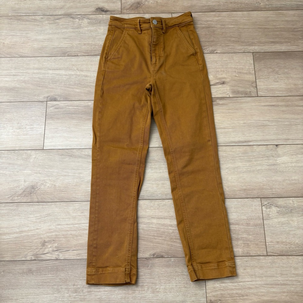 Everlane Slim Leg Crop Pants‎ in Golden Brown high rise size 0